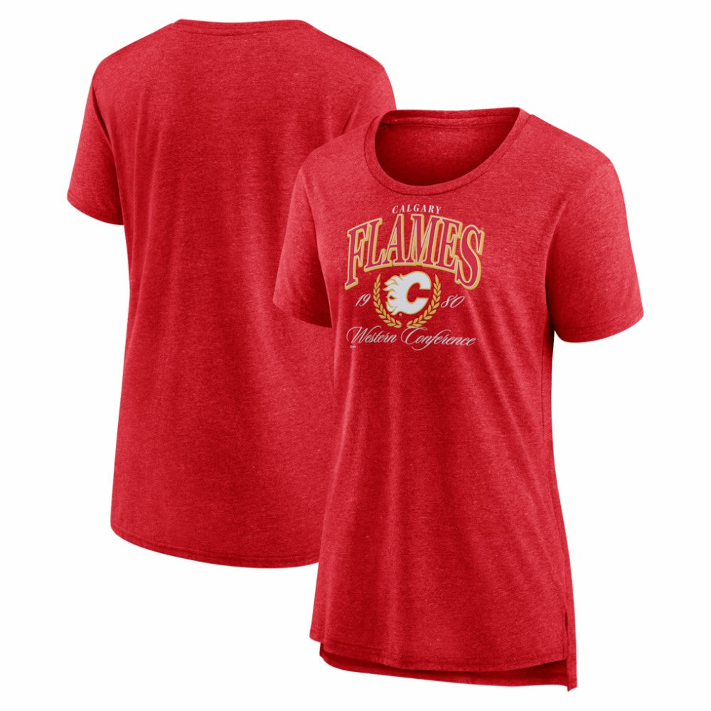 NHL Red Calgary Flames Women's Reign Supreme Tri-Blend T-Shirt