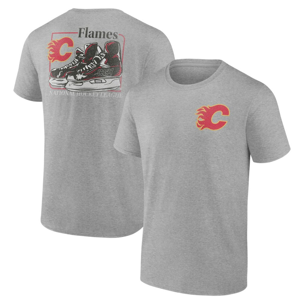 NHL Heather Gray Calgary Flames Glory Skates T-Shirt