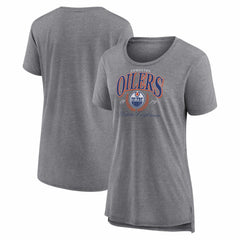 NHL Gray Edmonton Oilers Women's Reign Supreme Tri-Blend T-Shirt