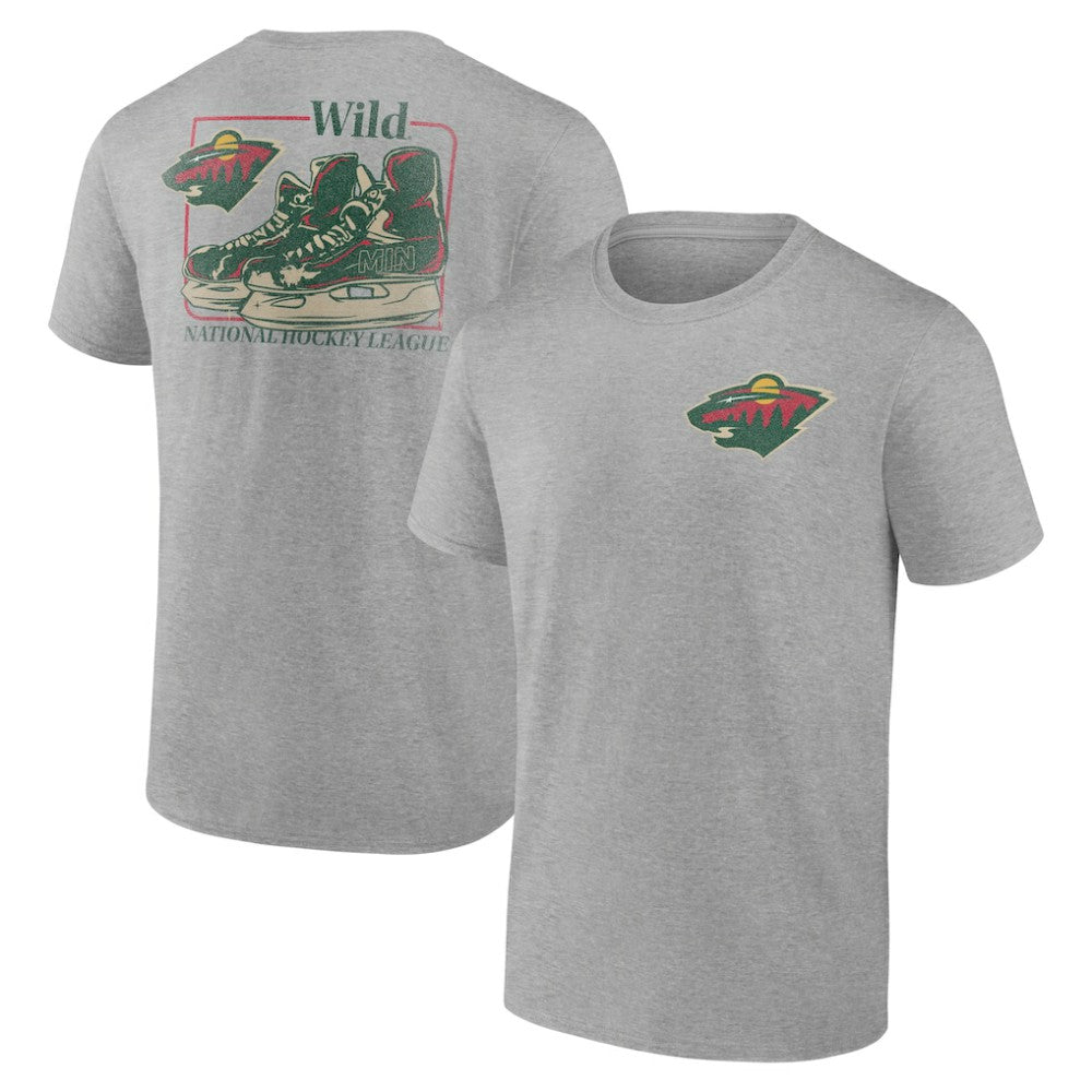 NHL Heather Gray Minnesota Wild Glory Skates T-Shirt