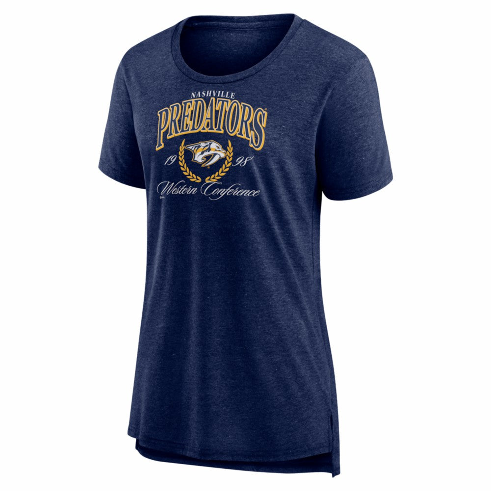 NHL Navy Nashville Predators Women's Reign Supreme Tri-Blend T-Shirt