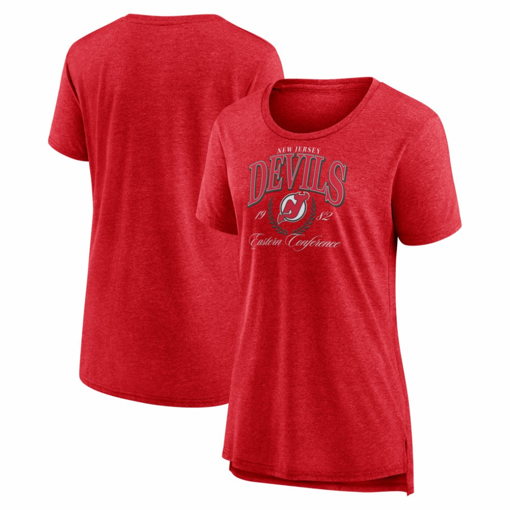 NHL Red New Jersey Devils Women's Reign Supreme Tri-Blend T-Shirt