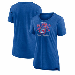 NHL Blue New York Rangers Women's Reign Supreme Tri-Blend T-Shirt