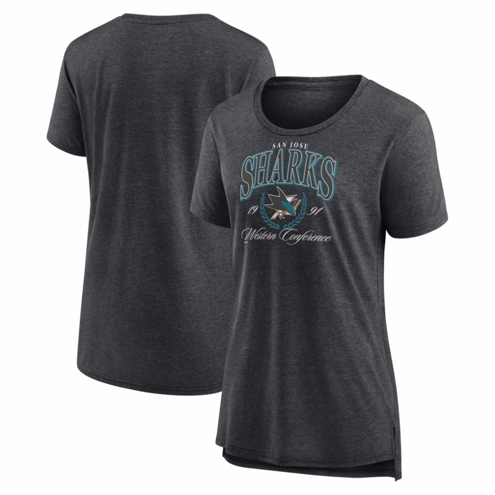 NHL Gray San Jose Sharks Women's Reign Supreme Tri-Blend T-Shirt