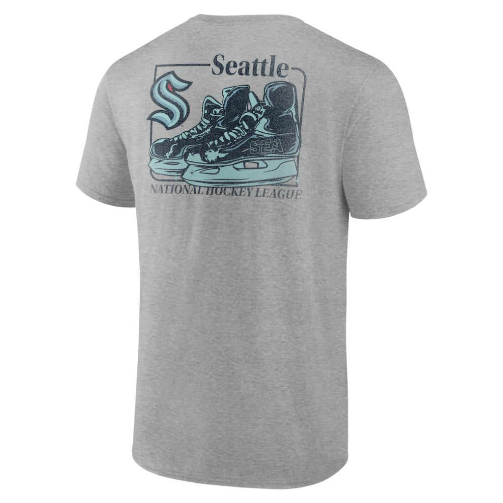 NHL Heather Gray Seattle Kraken Glory Skates T-Shirt