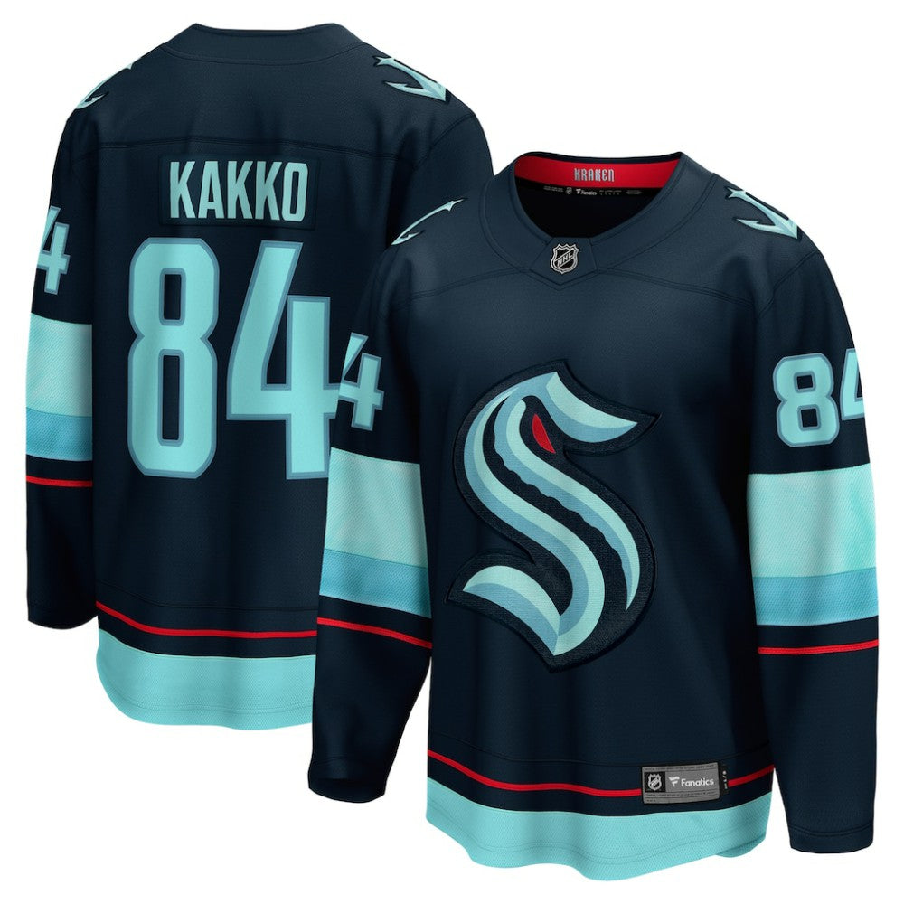 NHL Deep Sea Blue Kaapo Kakko Seattle Kraken Fanatics Home Breakaway Player Jersey