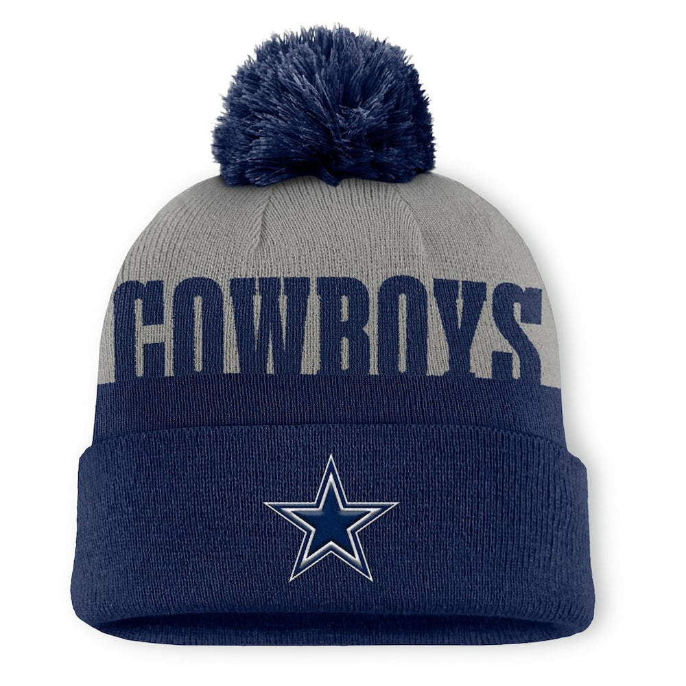 Punter Cuffed Knit Hat with Pom - Dallas Cowboys
