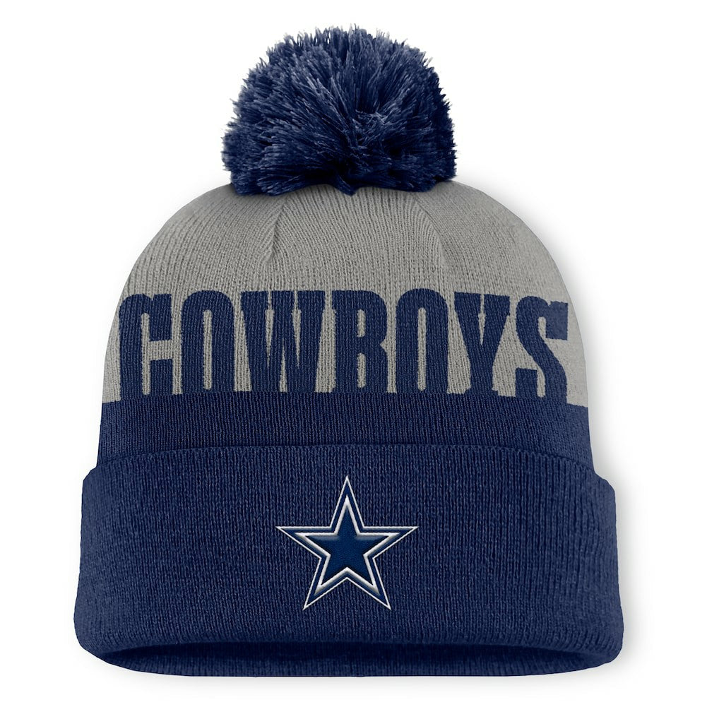 Punter Cuffed Knit Hat with Pom - Dallas Cowboys