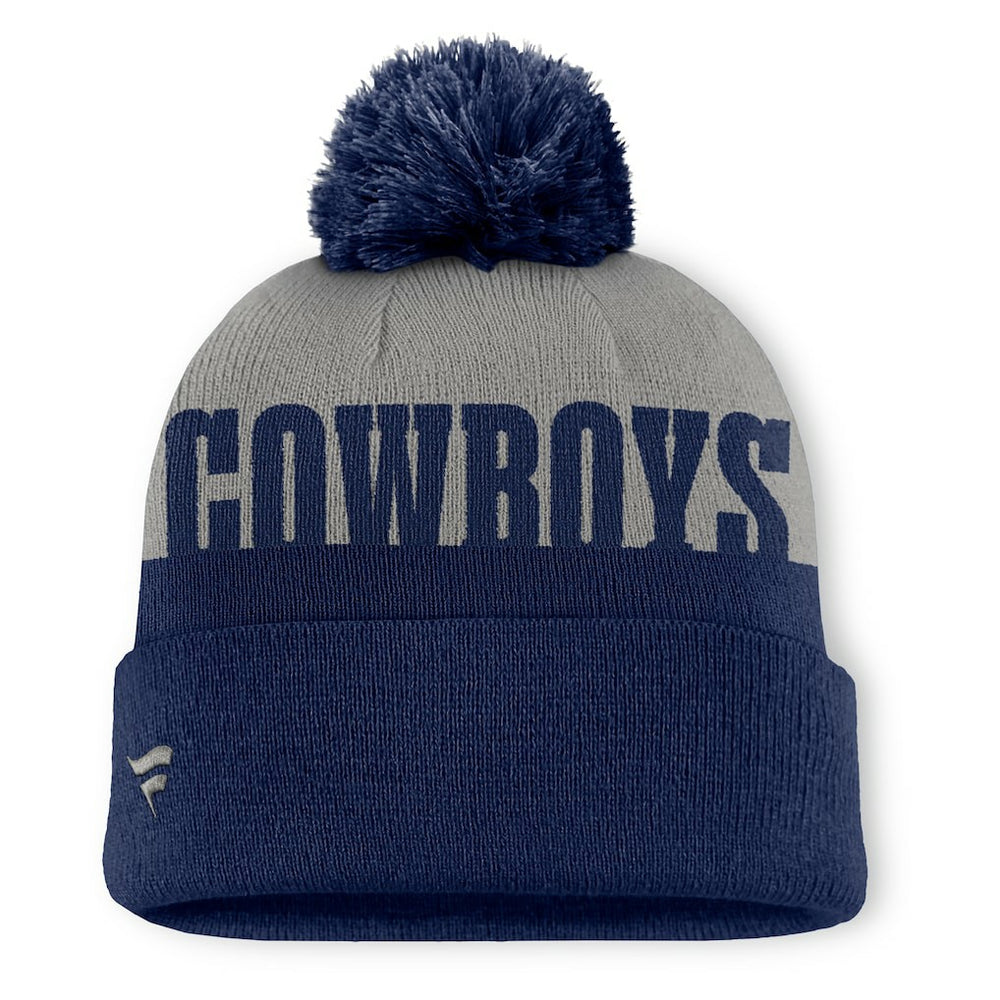 Punter Cuffed Knit Hat with Pom - Dallas Cowboys