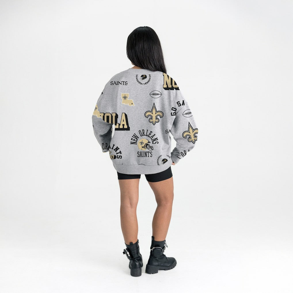 Gameday Couture Women's Always On Repeat Fleece Sweatshirt - New Orleans Saints