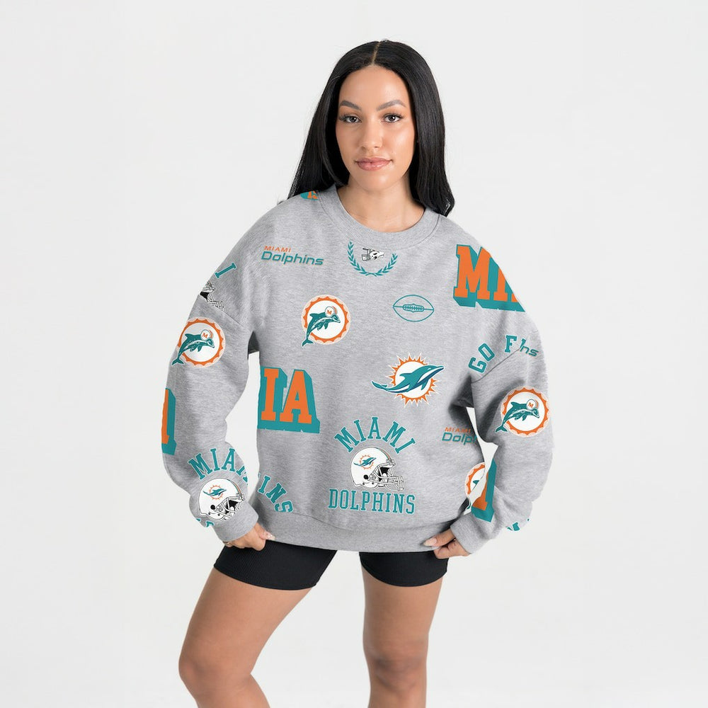 Gameday Couture Women's Always On Repeat Fleece Sweatshirt - Miami Dolphins