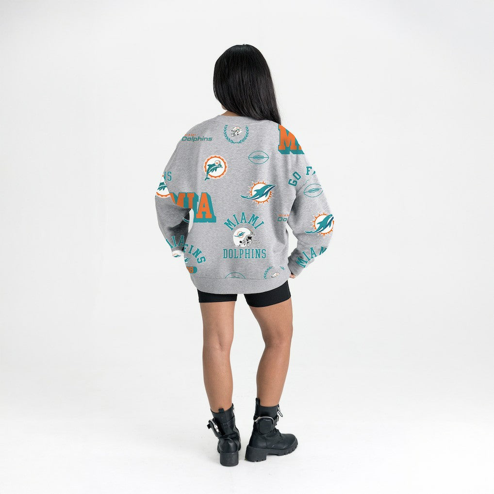 Gameday Couture Women's Always On Repeat Fleece Sweatshirt - Miami Dolphins