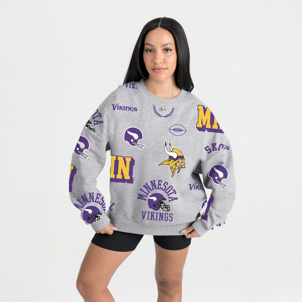 Gameday Couture Women's Always On Repeat Fleece Sweatshirt - Minnesota Vikings
