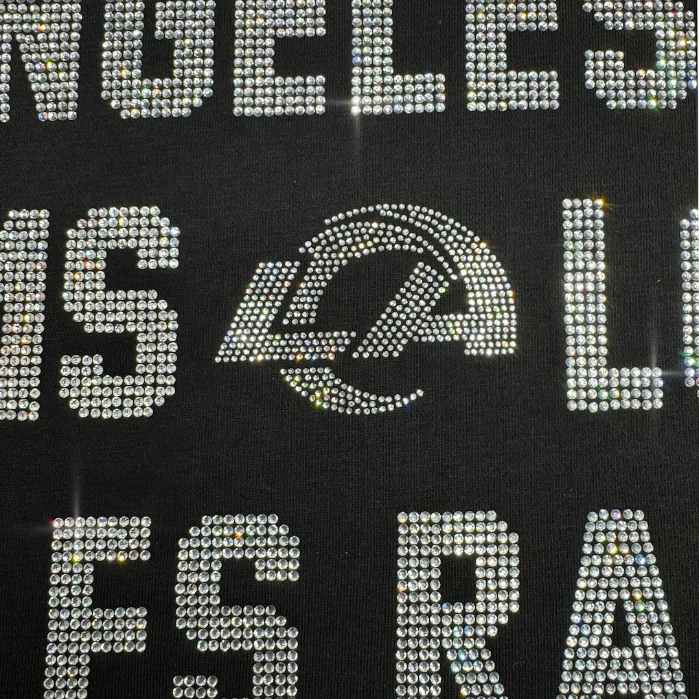 Gameday Couture Women's Oversized Hype Era Rhinestone Text Sweatshirt - Los Angeles Rams