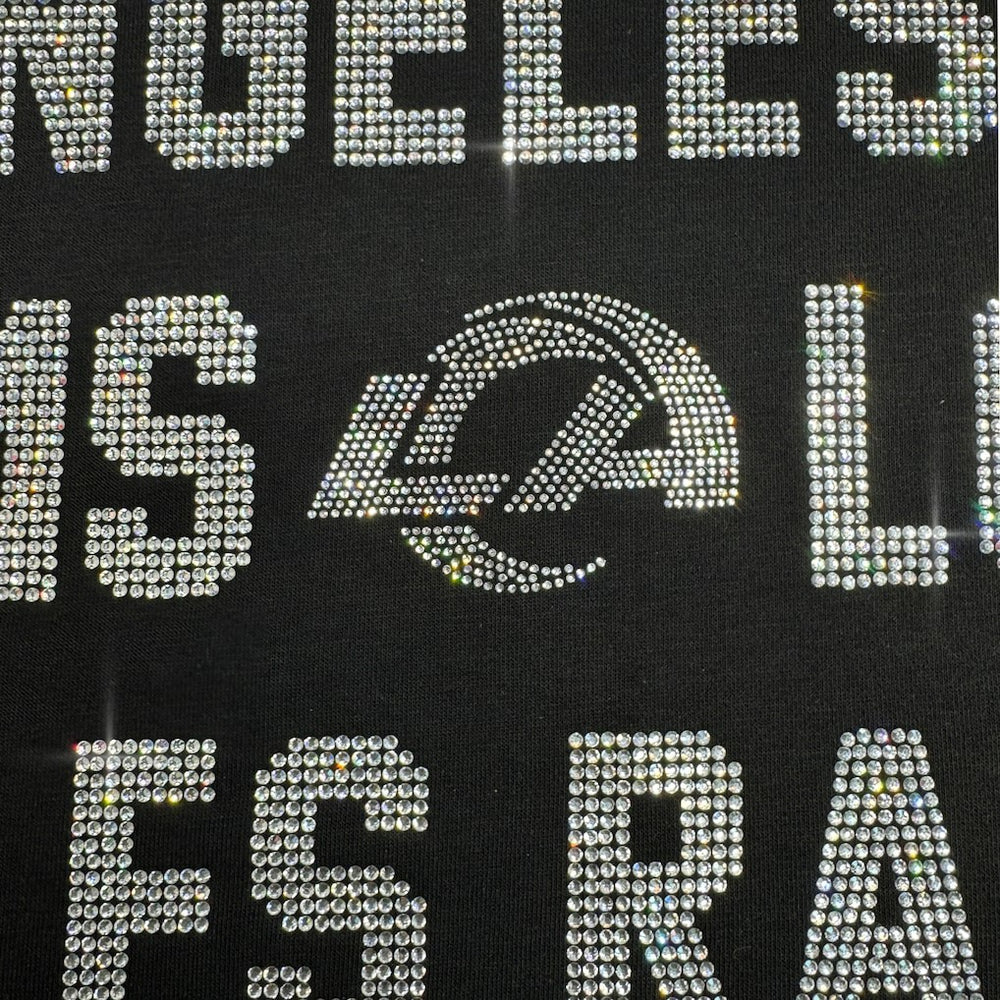 Gameday Couture Women's Oversized Hype Era Rhinestone Text Sweatshirt - Los Angeles Rams