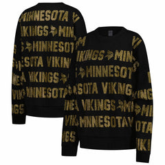 Gameday Couture Women's Oversized Hype Era Rhinestone Text Sweatshirt - Minnesota Vikings