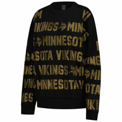 Gameday Couture Women's Oversized Hype Era Rhinestone Text Sweatshirt - Minnesota Vikings