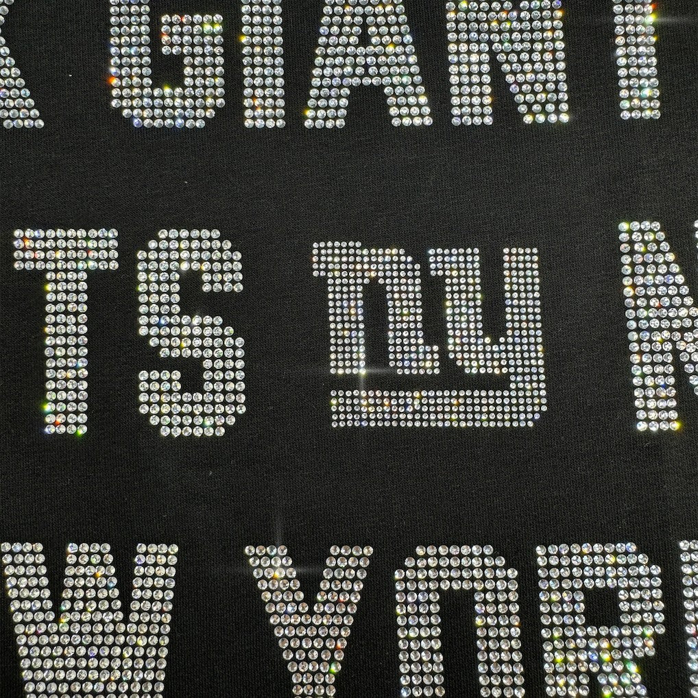 Gameday Couture Women's Oversized Hype Era Rhinestone Text Sweatshirt - New York Giants