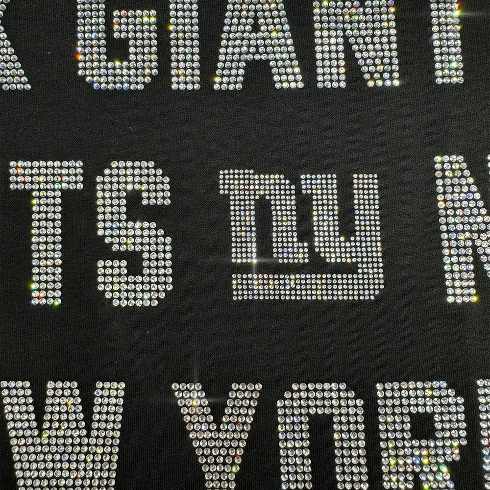 Gameday Couture Women's Oversized Hype Era Rhinestone Text Sweatshirt - New York Giants