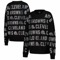 Gameday Couture Women's Oversized Hype Era Rhinestone Text Sweatshirt - Cleveland Browns