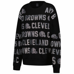 Gameday Couture Women's Oversized Hype Era Rhinestone Text Sweatshirt - Cleveland Browns