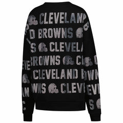 Gameday Couture Women's Oversized Hype Era Rhinestone Text Sweatshirt - Cleveland Browns
