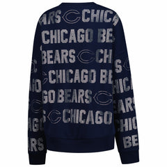 Gameday Couture Women's Oversized Hype Era Rhinestone Text Sweatshirt - Chicago Bears