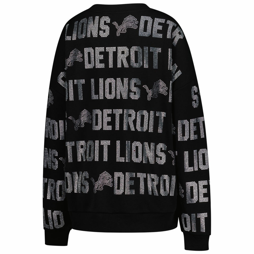 Gameday Couture Women's Oversized Hype Era Rhinestone Text Sweatshirt - Detroit Lions