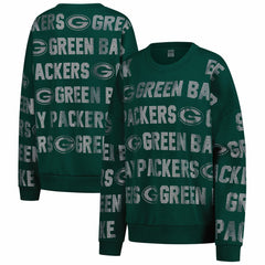 Gameday Couture Women's Oversized Hype Era Rhinestone Text Sweatshirt - Green Bay Packers