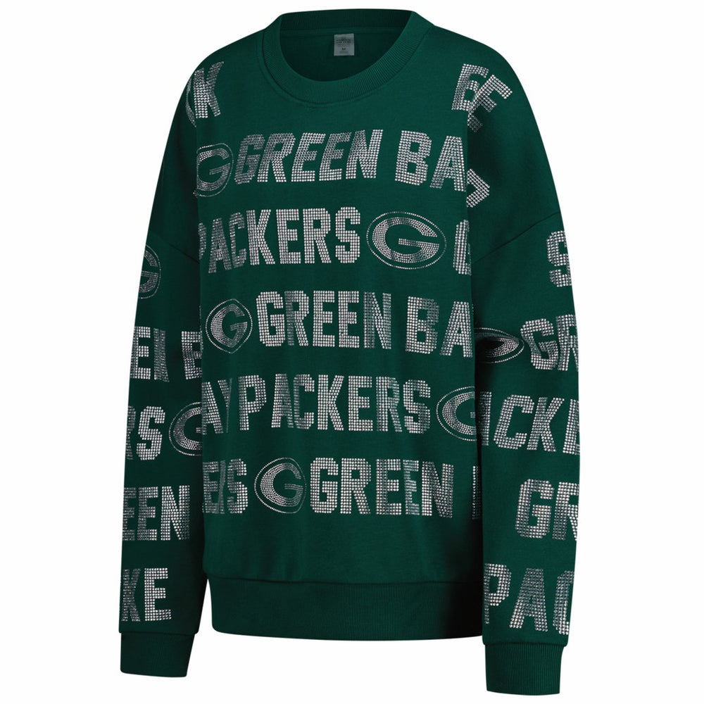 Gameday Couture Women's Oversized Hype Era Rhinestone Text Sweatshirt - Green Bay Packers
