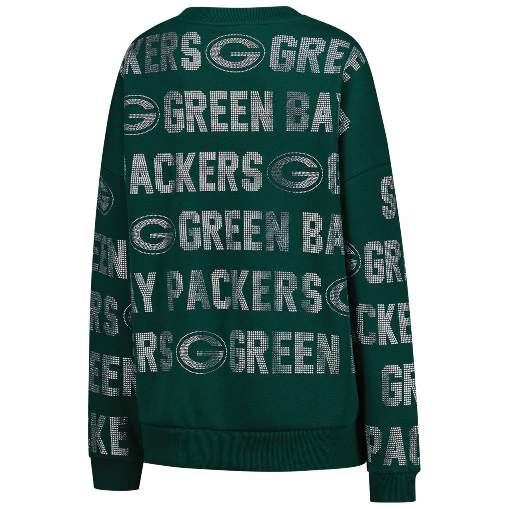 Gameday Couture Women's Oversized Hype Era Rhinestone Text Sweatshirt - Green Bay Packers