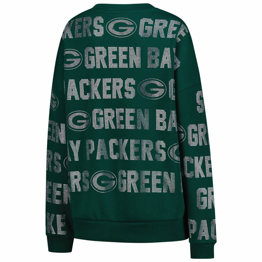 Gameday Couture Women's Oversized Hype Era Rhinestone Text Sweatshirt - Green Bay Packers