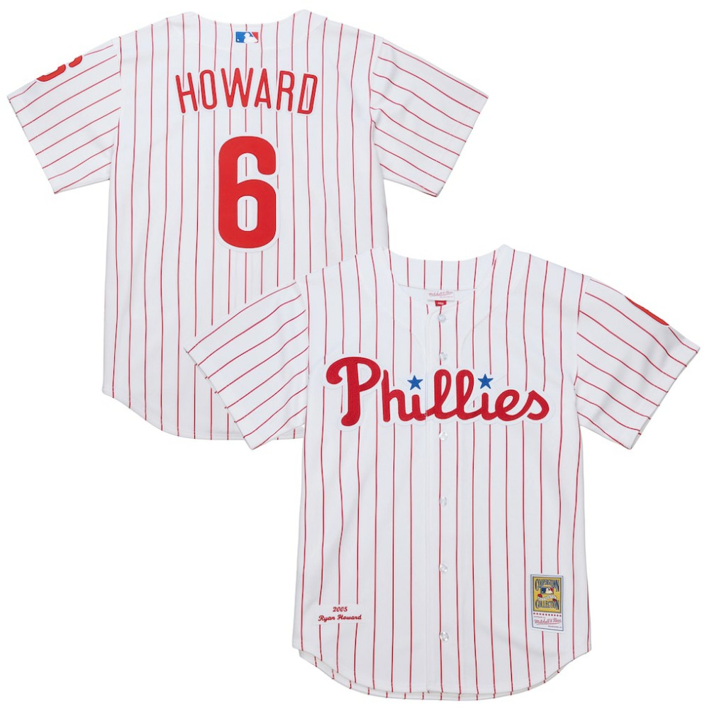 MLB Ryan Howard Philadelphia Phillies Mitchell & Ness Cooperstown Collection Authentic Jersey – White