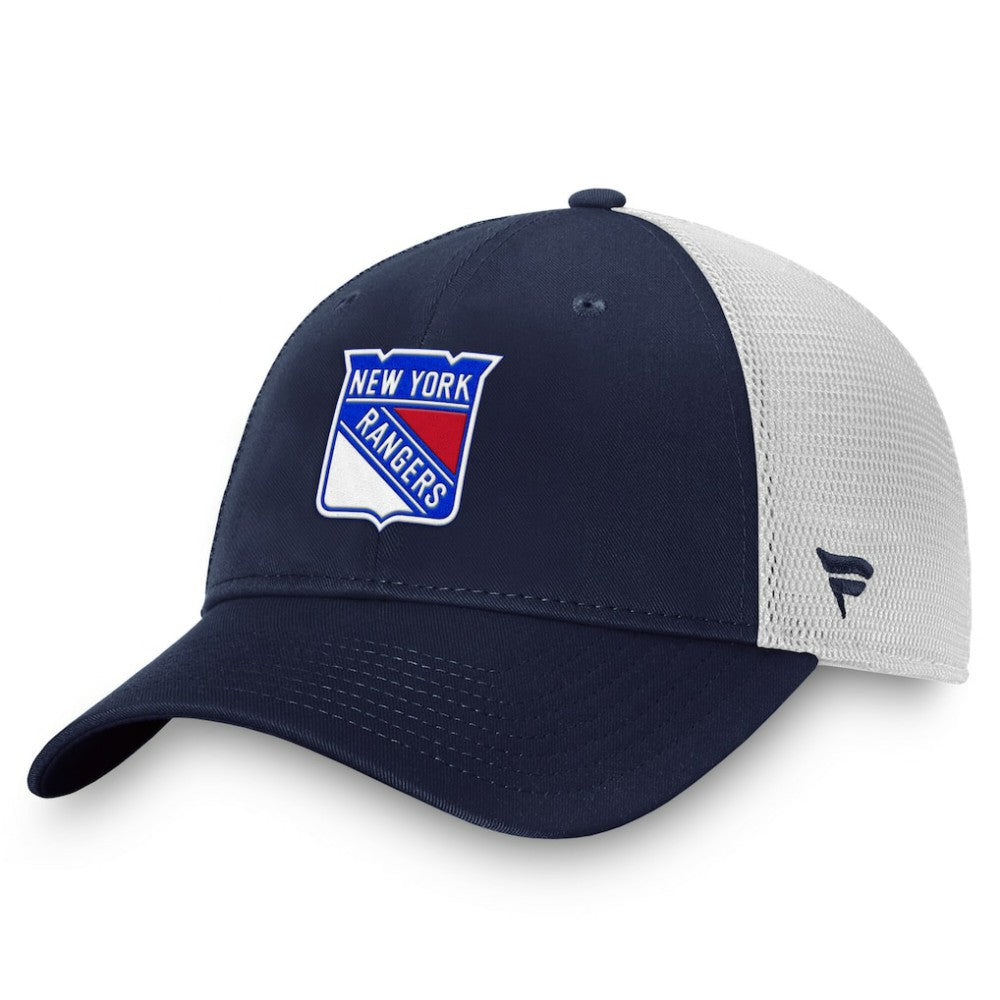 NHL Blue/White New York Rangers Fanatics Core Primary Logo Trucker Adjustable Hat