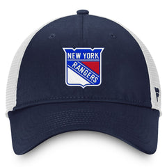 NHL Blue/White New York Rangers Fanatics Core Primary Logo Trucker Adjustable Hat