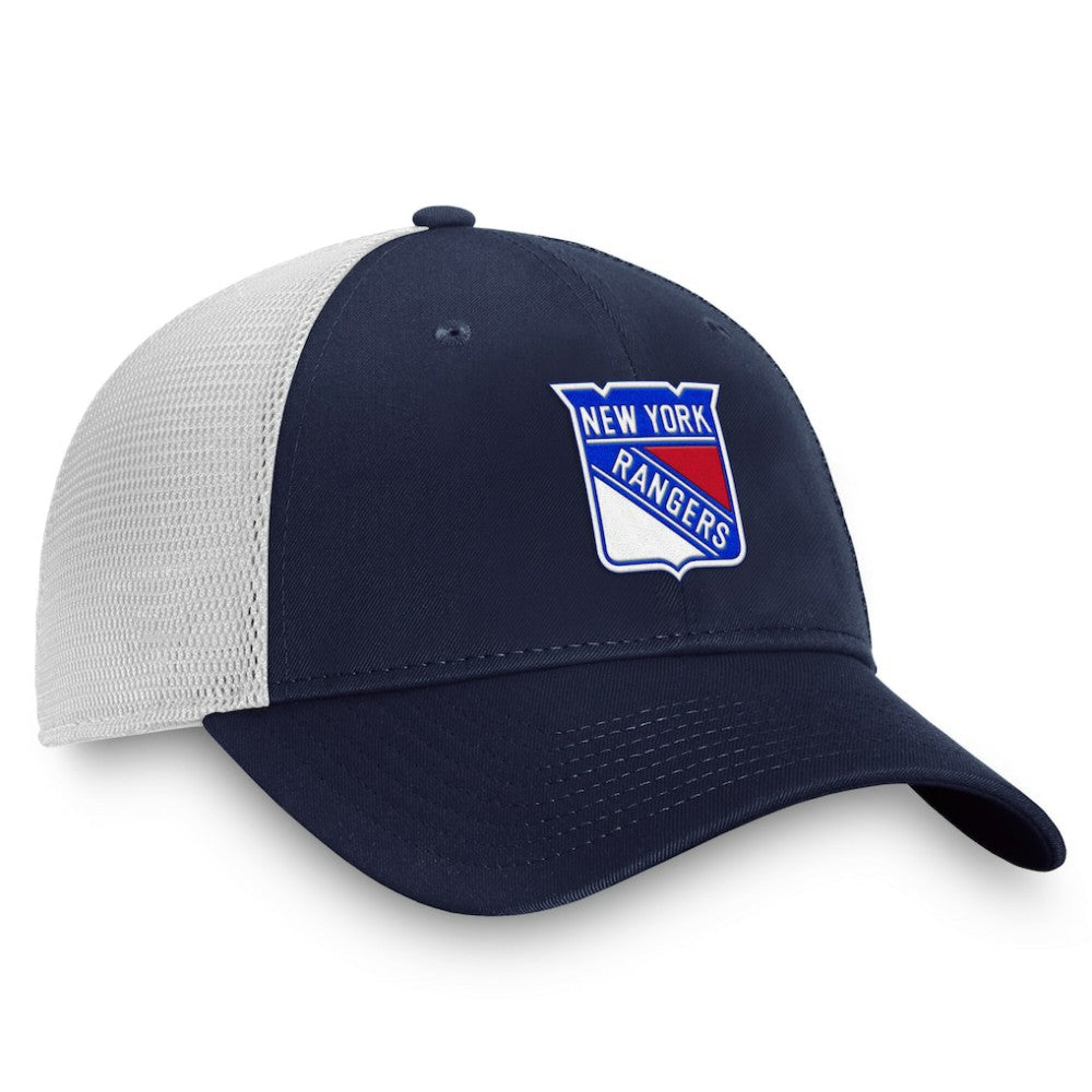 NHL Blue/White New York Rangers Fanatics Core Primary Logo Trucker Adjustable Hat