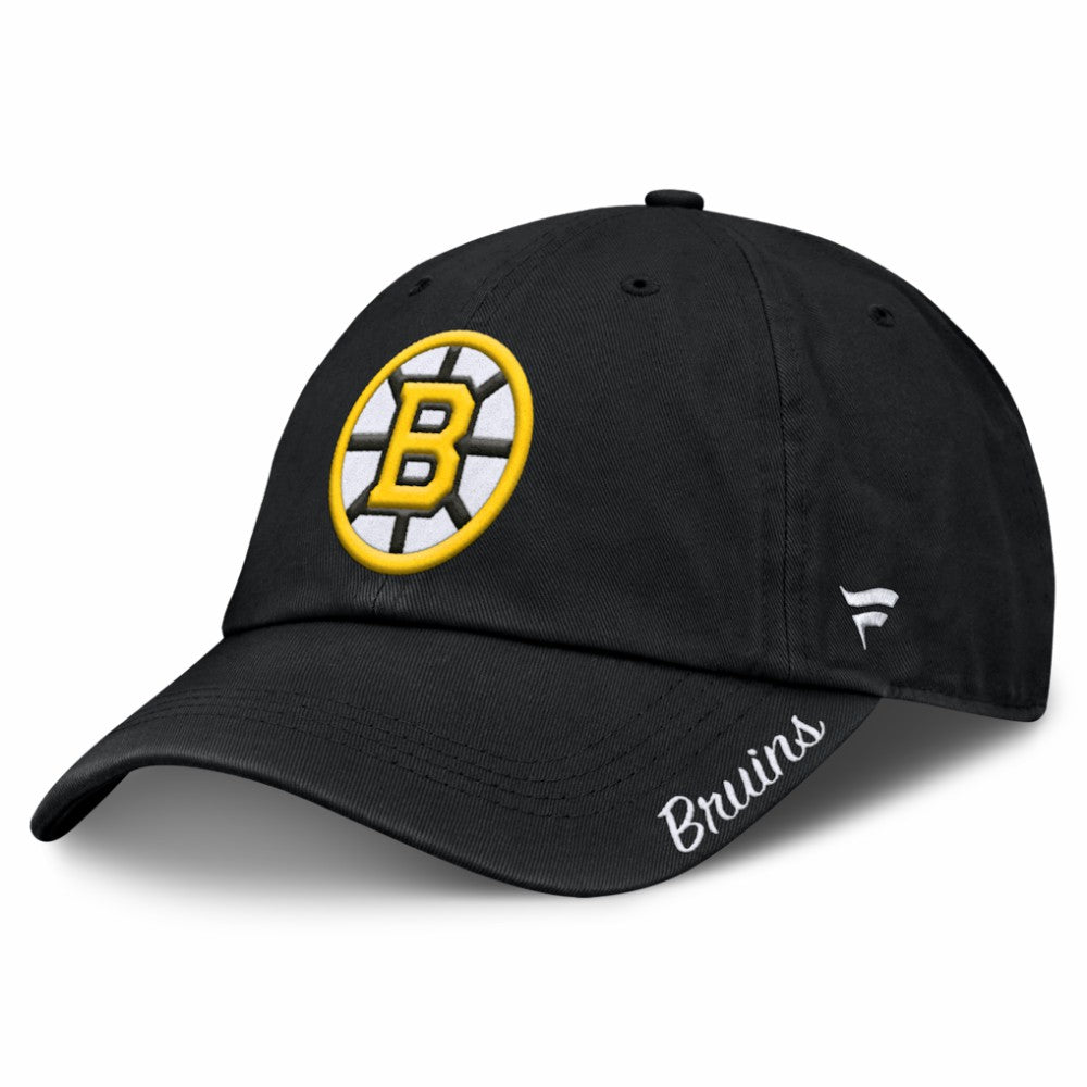 NHL Black Boston Bruins Fanatics Women's Core Logo Adjustable Hat