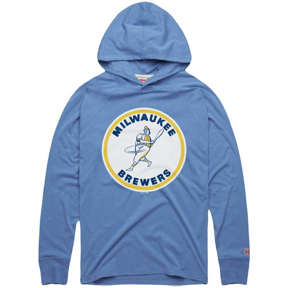 MLB Milwaukee Brewers Homage Lightweight Raglan Tri-Blend Pullover Hoodie