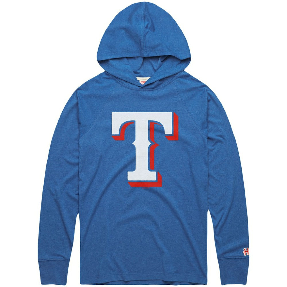 MLB Texas Rangers Homage Lightweight Raglan Tri-Blend Pullover Hoodie