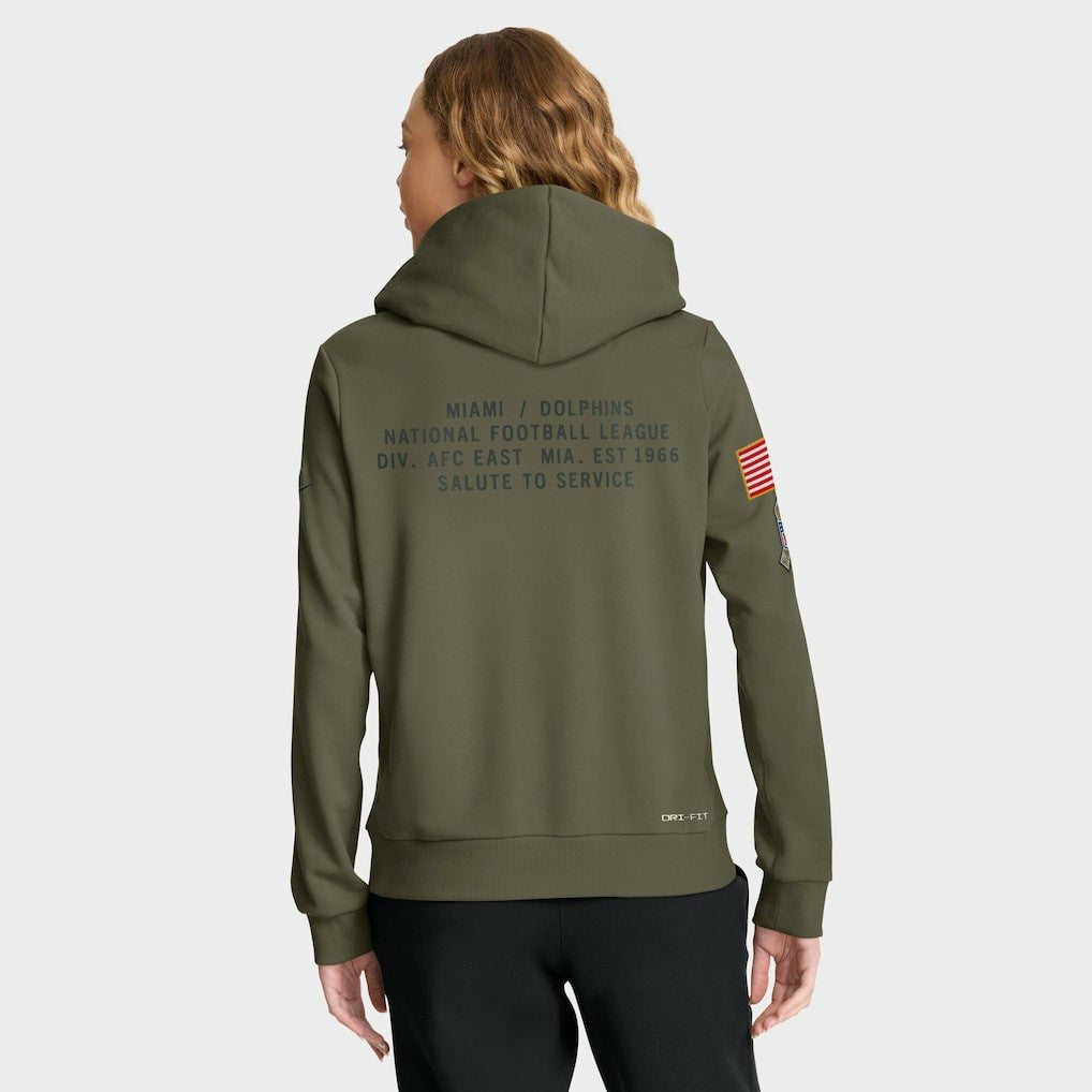 Women's 2025 Salute to Service Sideline Standard Issue Dri-FIT Hoodie - Miami Dolphins