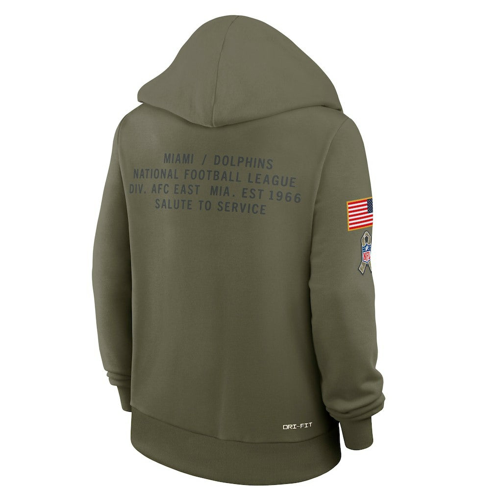 Women's 2025 Salute to Service Sideline Standard Issue Dri-FIT Hoodie - Miami Dolphins