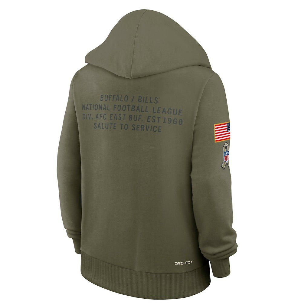 Women's 2025 Salute to Service Sideline Standard Issue Dri-FIT Hoodie - Buffalo Bills