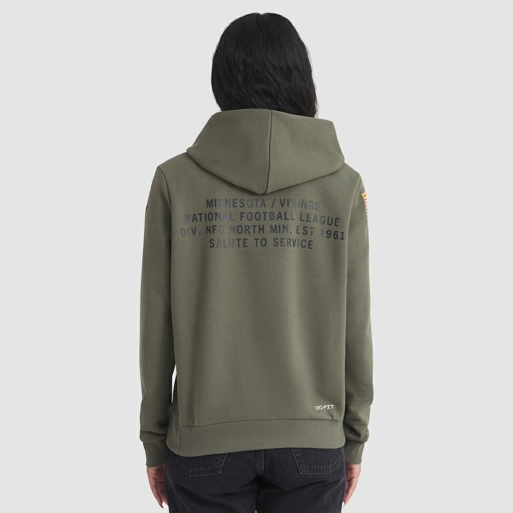Women's 2025 Salute to Service Sideline Standard Issue Dri-FIT Hoodie - Minnesota Vikings