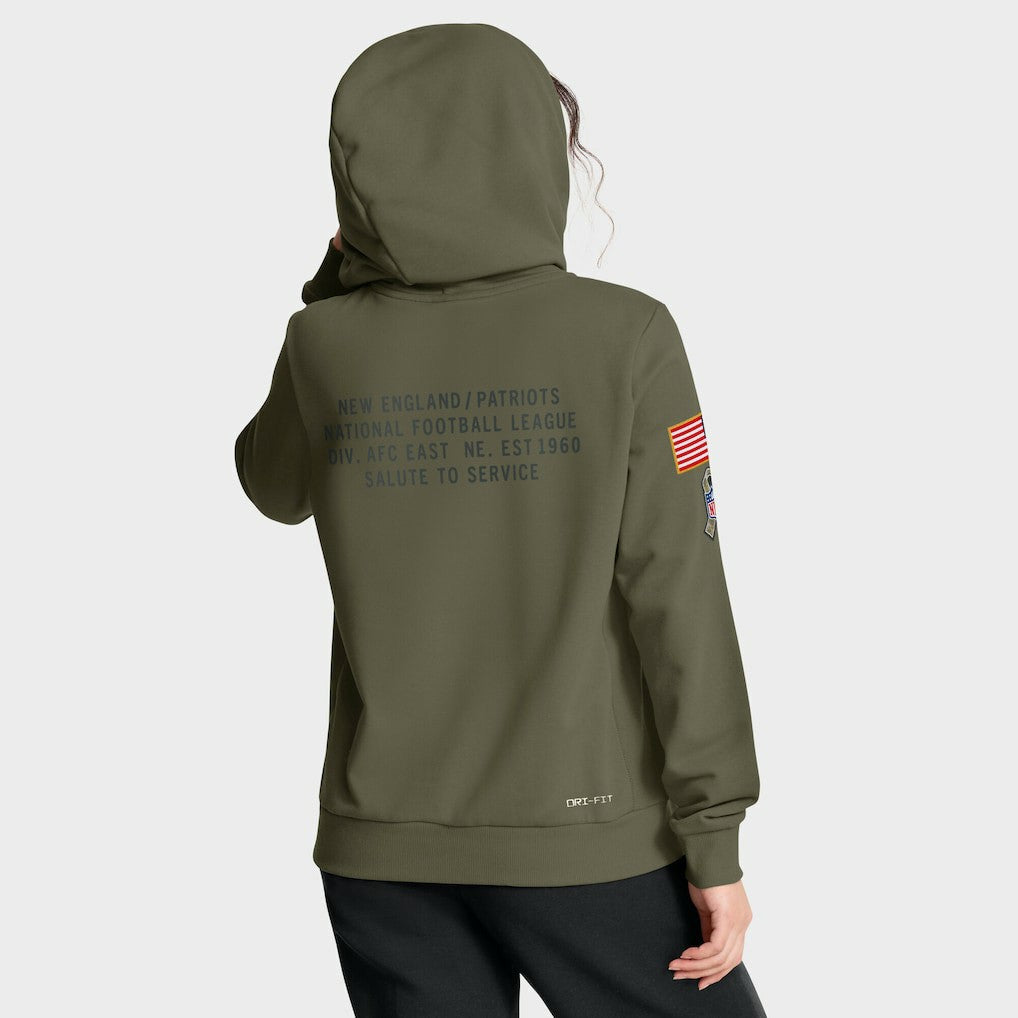 Women's 2025 Salute to Service Sideline Standard Issue Dri-FIT Hoodie - New England Patriots