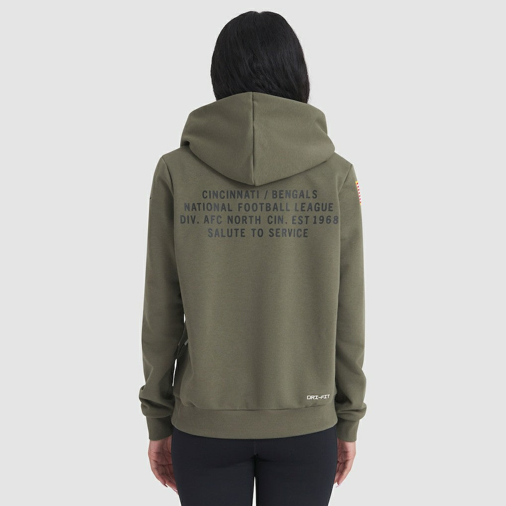 Women's 2025 Salute to Service Sideline Standard Issue Dri-FIT Hoodie - Cincinnati Bengals