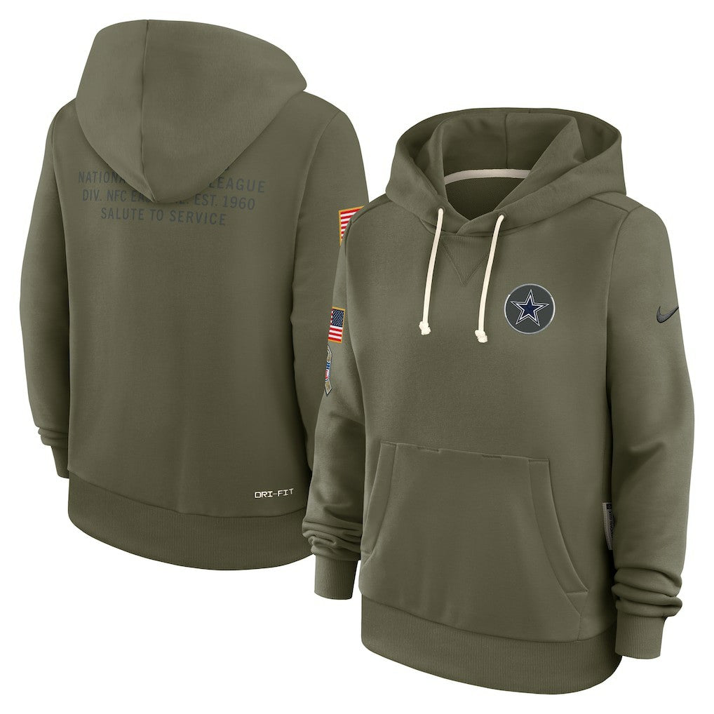 Women's 2025 Salute to Service Sideline Standard Issue Dri-FIT Hoodie - Dallas Cowboys