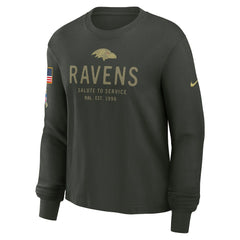 Women's 2025 Salute to Service Sideline Dri-FIT Long Sleeve T-Shirt - Baltimore Ravens