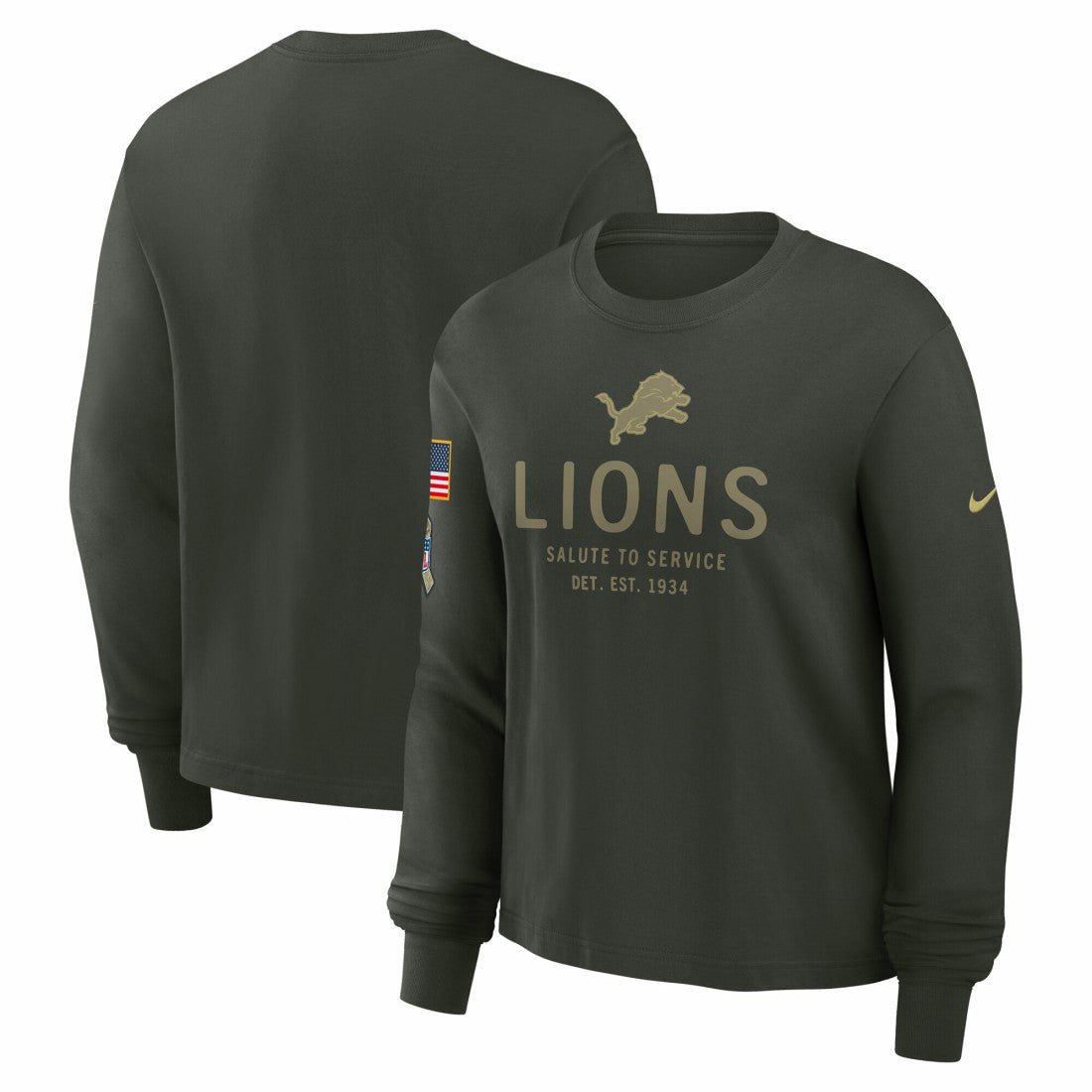 Women's 2025 Salute to Service Sideline Dri-FIT Long Sleeve T-Shirt - Detroit Lions