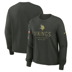 Women's 2025 Salute to Service Sideline Dri-FIT Long Sleeve T-Shirt - Minnesota Vikings