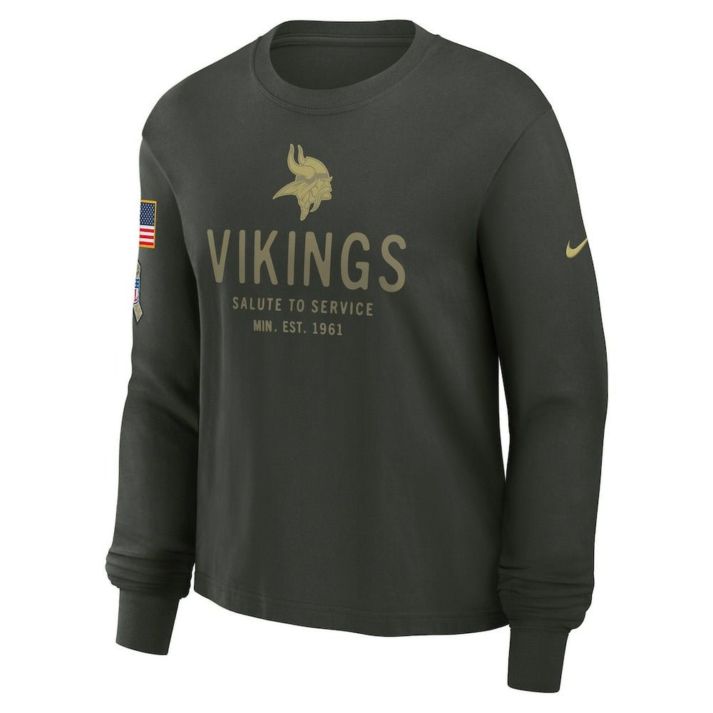 Women's 2025 Salute to Service Sideline Dri-FIT Long Sleeve T-Shirt - Minnesota Vikings